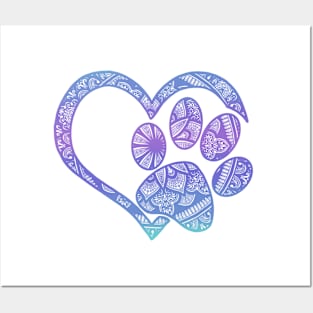 Dog Lover, Paw Love Hearts Posters and Art